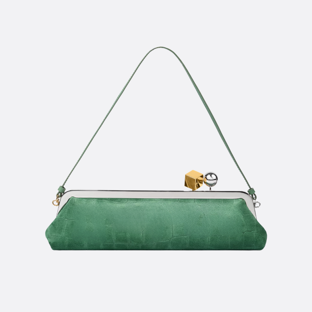 Jcq LSl Suede Clutch Bag with Crocodile Effect