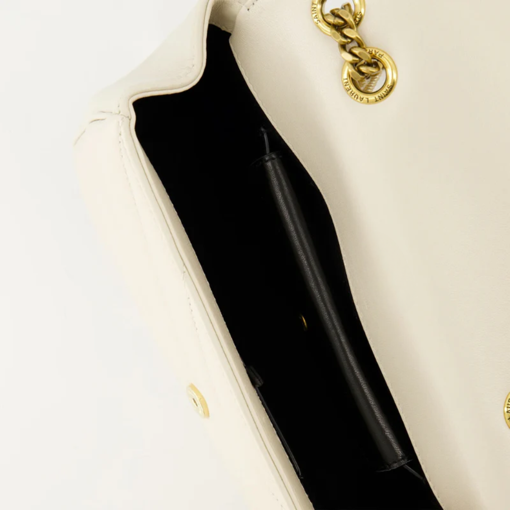 Small Matelassé Lambskin Leather Bag in White – SL