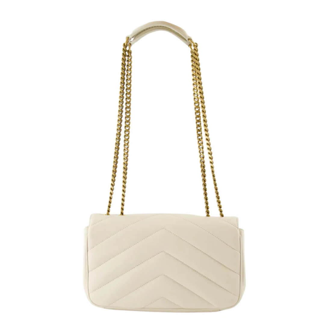 Small Matelassé Lambskin Leather Bag in White – SL